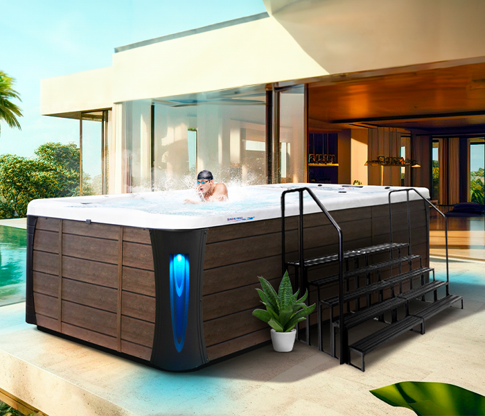 Calspas hot tub being used in a family setting - Saratoga Springs